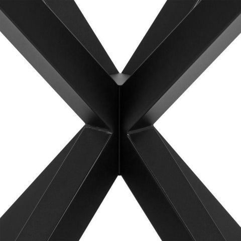 Heaven Round Dining Table with Clear Glass Top & Black Legs - 120cm