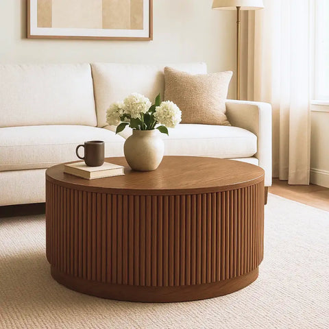 Allegro Brown Wooden Round Coffee Table