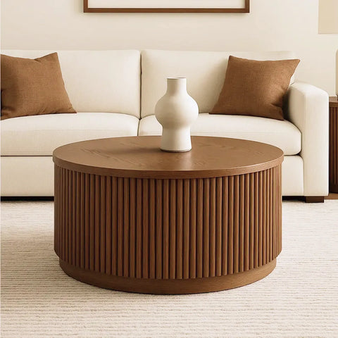 Allegro Brown Wooden Round Coffee Table