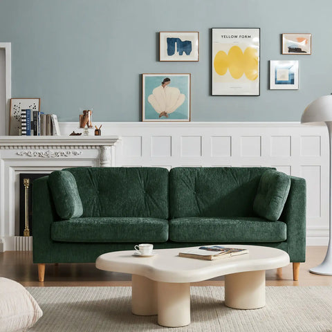 Bernard Chenille Anthracite Dark Green 3 Seater Sofa