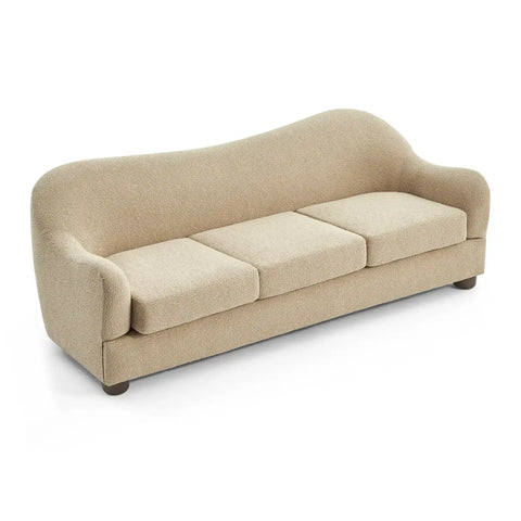Biscuit Beige Boucle Wave Back 3 Seater Sofa