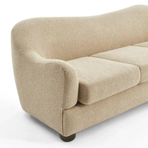 Biscuit Beige Boucle Wave Back 3 Seater Sofa