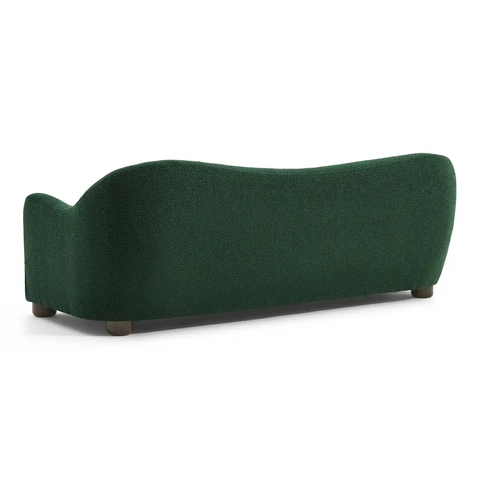 Biscuit Dark Green Boucle Wave Back 3 Seater Sofa