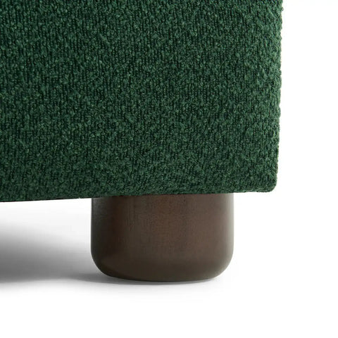 Biscuit Dark Green Boucle Wave Back 3 Seater Sofa