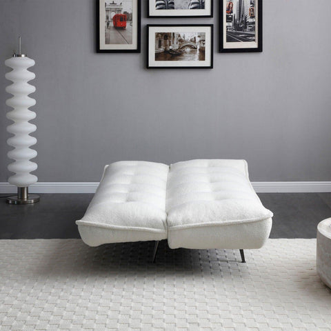 Cassidy Convertible Sofa Bed in Cream (Single) - Furnt