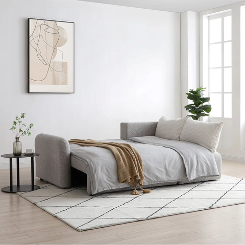 Cloud Natural Soft Boucle Corner Sofa Bed