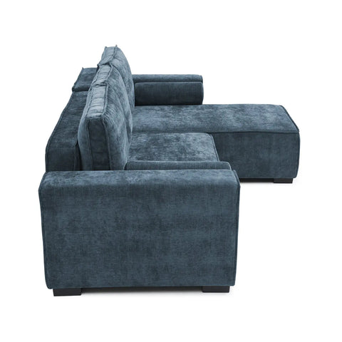 Harrison Corner Sofa Bed in Olive Green Chenille, Navy Chenille or Natural Boucle