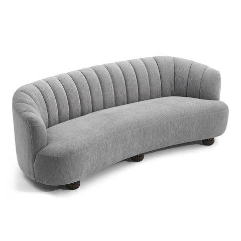 Laura Chenille Curved Anthracite Grey 3 Seater Sofa
