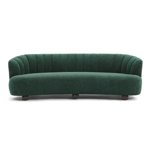 Laura Chenille Curved Anthracite Dark Green 3 Seater Sofa