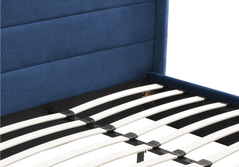 Madi Navy Double Upholstered Bed