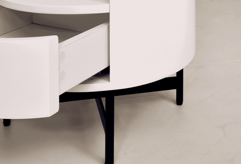 Nebula Ceramic-Top Bedside Table (Available in Walnut and Matt White)