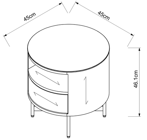 Nebula Ceramic-Top Bedside Table (Available in Walnut and Matt White)