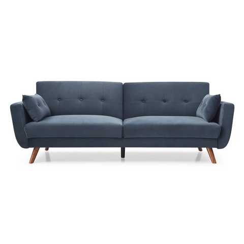Oslo Sofa Bed in Ink velvet and Old Gold Velvet