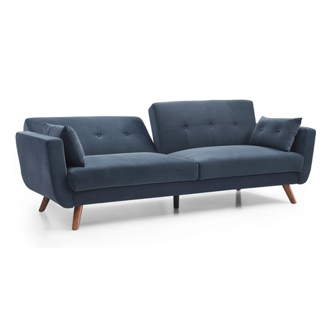 Oslo Sofa Bed in Ink velvet and Old Gold Velvet