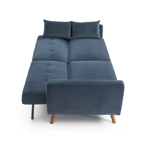 Oslo Sofa Bed in Ink velvet and Old Gold Velvet