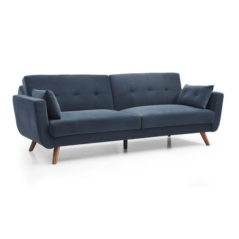 Oslo Sofa Bed in Ink velvet and Old Gold Velvet