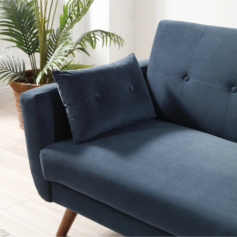 Oslo Sofa Bed in Ink velvet and Old Gold Velvet