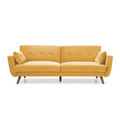 Oslo Sofa Bed in Ink velvet and Old Gold Velvet