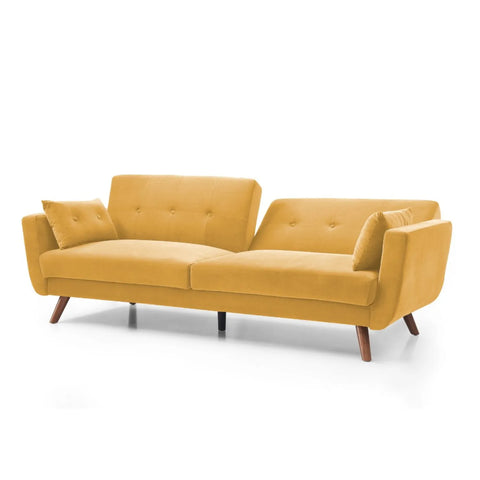 Oslo Sofa Bed in Ink velvet and Old Gold Velvet