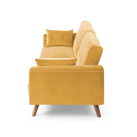 Oslo Sofa Bed in Ink velvet and Old Gold Velvet