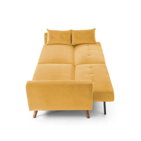 Oslo Sofa Bed in Ink velvet and Old Gold Velvet