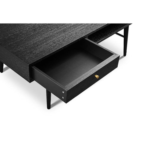 Pivot Rectangle Coffee Table with Sleek Black Finish