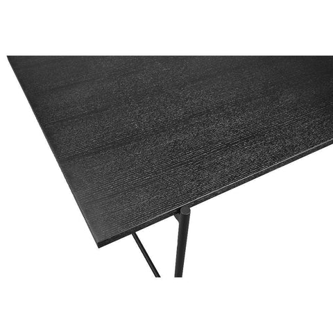 Quarry Rectangle Dining Table with X-Cross Steel Frame in Black