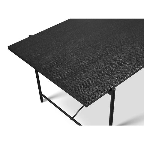 Quarry Rectangle Dining Table with X-Cross Steel Frame in Black