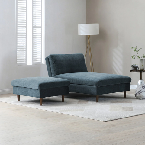 Scott Chaise Sofa Bed in Navy or Olive Green Chenille