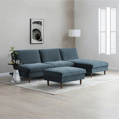 Scott Chaise Sofa Bed in Navy or Olive Green Chenille