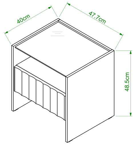 Solano Glass-Top Bedside Table (Available in Black and White)