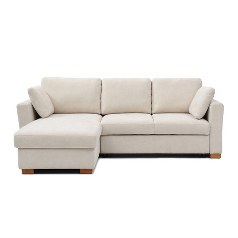 Sorrento Corner Sofa Bed in Grey, Natural and Taupe Chenille