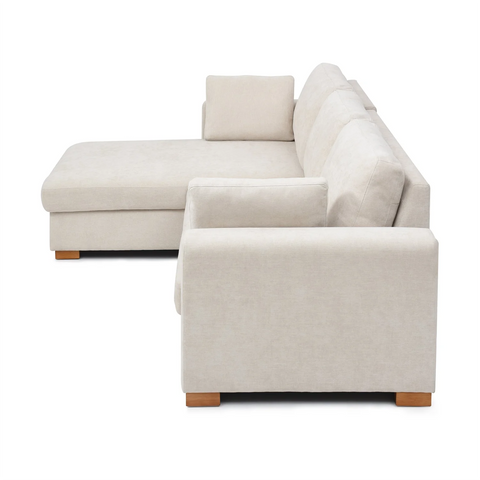 Sorrento Corner Sofa Bed in Grey, Natural and Taupe Chenille