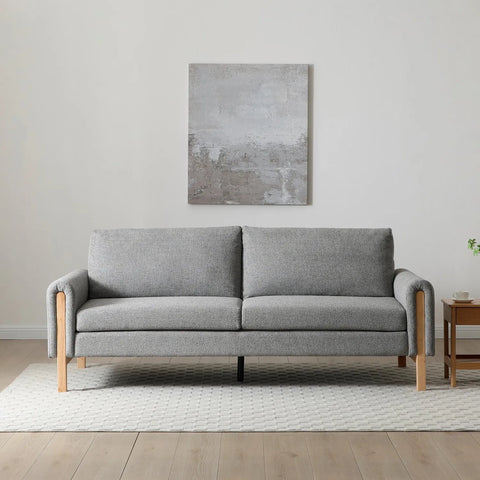 Thea Click Clack Sofabed in Natural or Grey Textured Weave