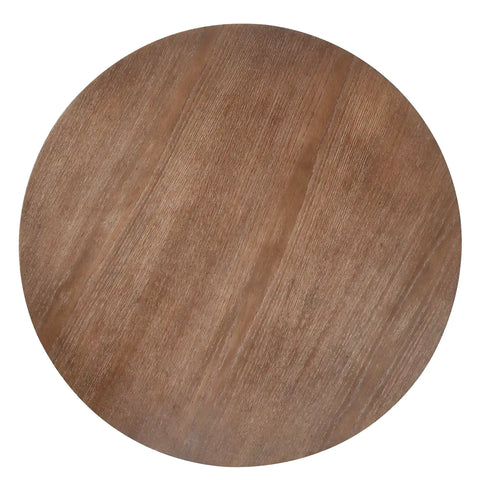 Vivid Brown Wooden Round Coffee Table