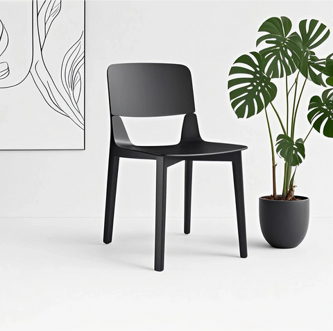 Alba Set of 2 Black Wooden Dining Chairs