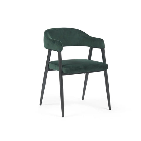 Chelsea Set of 2 Dark Green Velvet Dining Chairs
