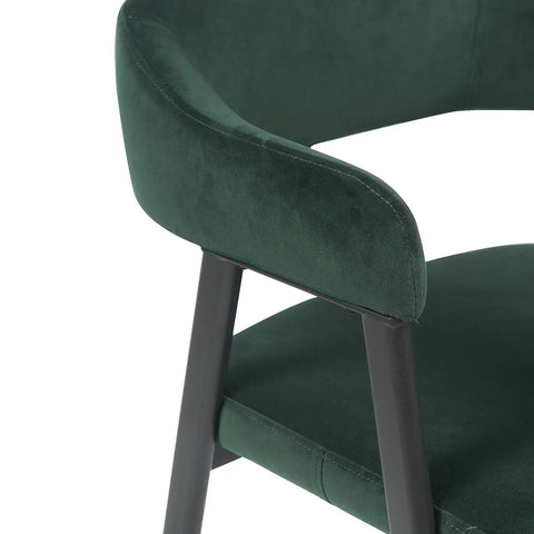 Chelsea Set of 2 Dark Green Velvet Dining Chairs