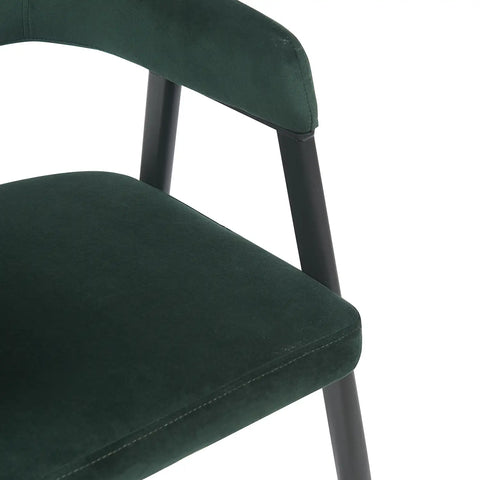 Chelsea Set of 2 Dark Green Velvet Dining Chairs