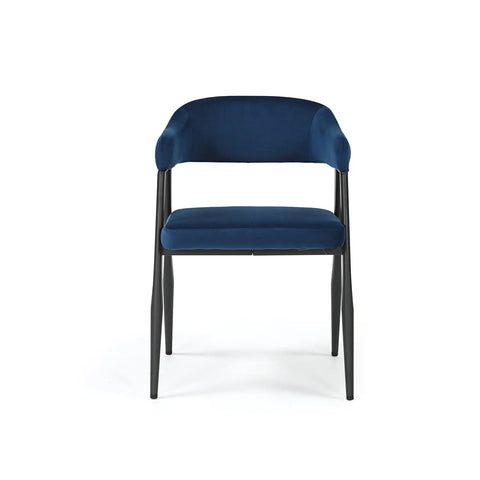 Chelsea Set of 2 Dark Navy Velvet Dining Chairs