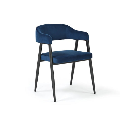 Chelsea Set of 2 Dark Navy Velvet Dining Chairs