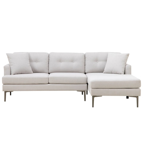 Orka Fabric Left Corner Sofa - Beige