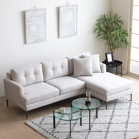 Orka Fabric Left Corner Sofa - Beige