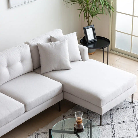 Orka Fabric Left Corner Sofa - Beige