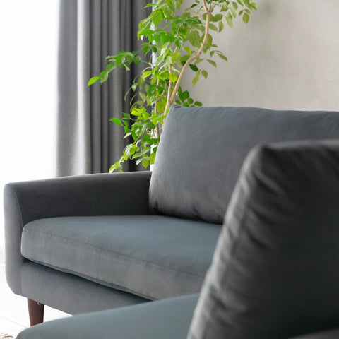 Vega Velvet Modular Corner Sofa - Dark Grey Charcoal