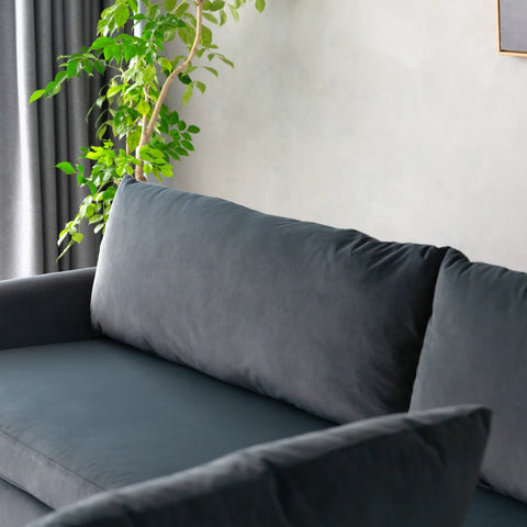 Vega Velvet Modular Corner Sofa - Dark Grey Charcoal
