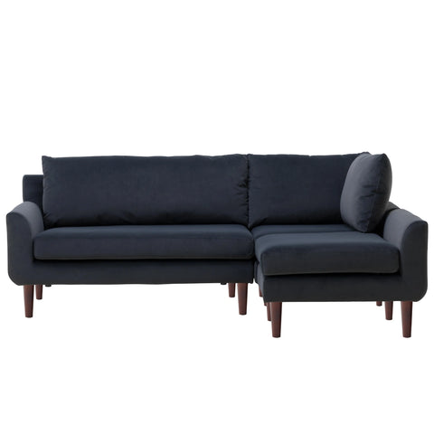 Vega Velvet Modular Corner Sofa - Dark Grey Charcoal