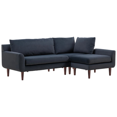 Vega Velvet Modular Corner Sofa - Dark Grey Charcoal
