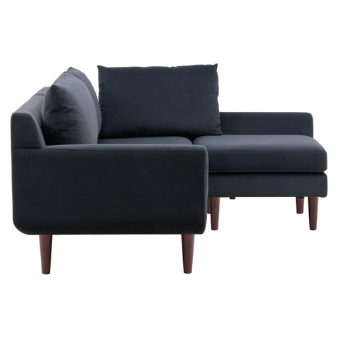 Vega Velvet Modular Corner Sofa - Dark Grey Charcoal