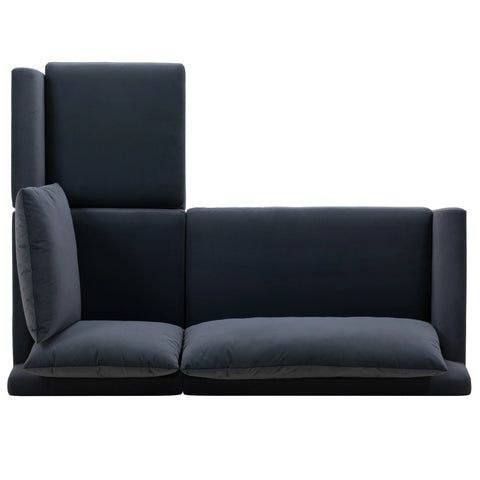 Vega Velvet Modular Corner Sofa - Dark Grey Charcoal
